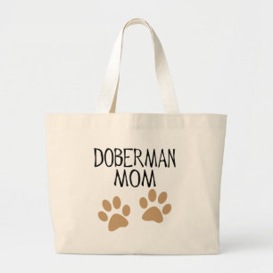 Big Paws Doberman Mum Large Tote Bag
