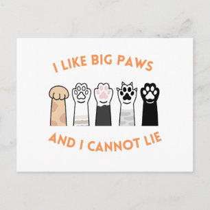 Big Paws Funny Pet Shirt Postcard