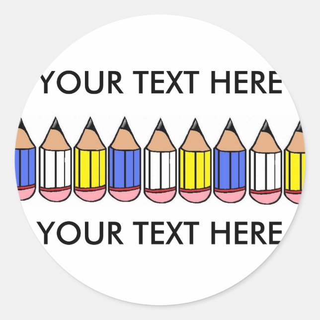 Big Pencil Back To School Classic Round Sticker (Front)