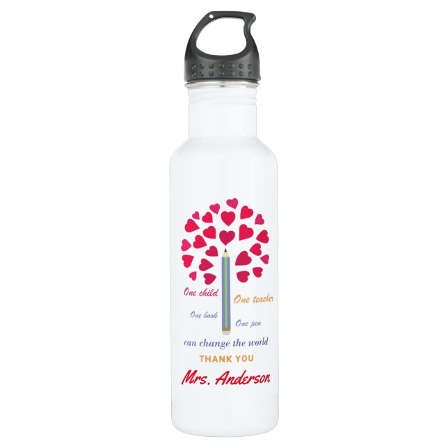 Big Pencil tree / Teacher Appreciation 710 Ml Water Bottle (Front)