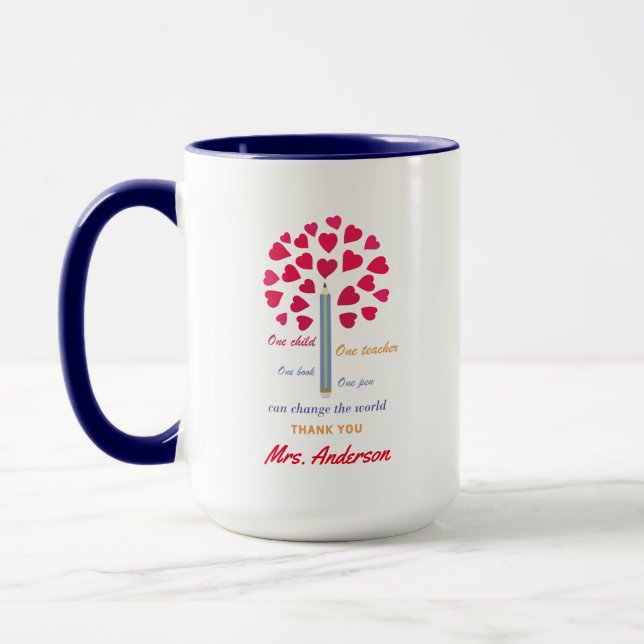 Big Pencil tree / Teacher Appreciation Mug (Left)