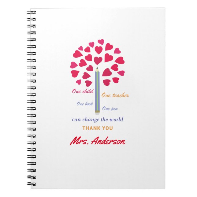 Big Pencil tree / Teacher Appreciation Notebook (Front)