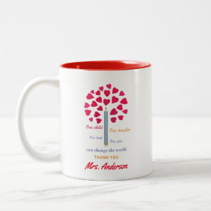 Big Pencil tree / Teacher Appreciation Two-Tone Coffee Mug
