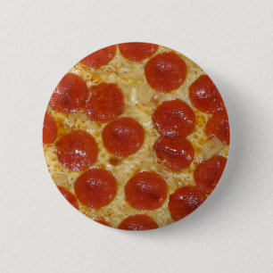 big pepperoni pizza 6 cm round badge