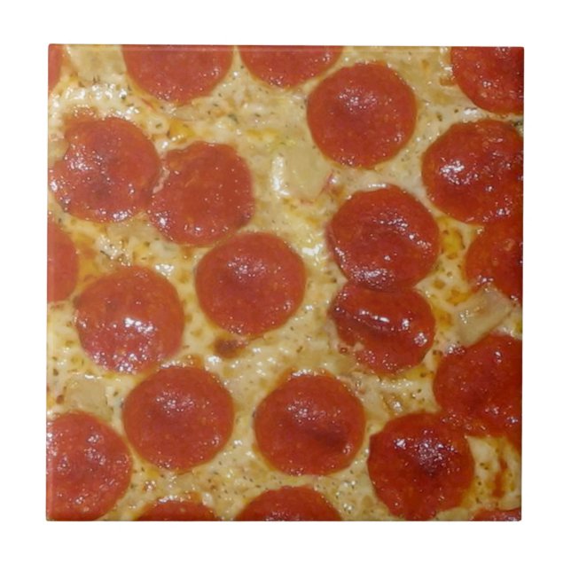 big pepperoni pizza ceramic tile (Front)