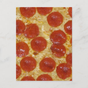 big pepperoni pizza postcard