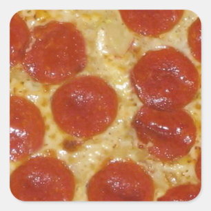 big pepperoni pizza square sticker