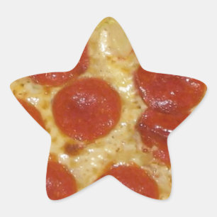 big pepperoni pizza star sticker