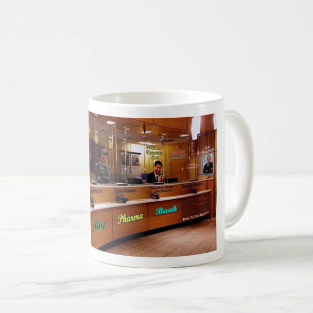 Big Pharma Bank Coffee Mug (Front Right)