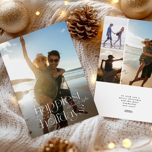 big photo merry Christmas script HAPPIEST Holiday Card (Creator Uploaded)