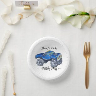 Big pickup truck paper plate