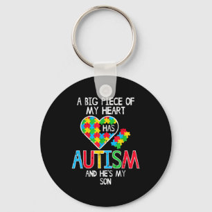 Big Piece Of My Heart Autism Son Awareness Mom Dad Key Ring