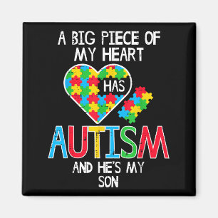 Big Piece Of My Heart Autism Son Awareness Mom Dad Magnet