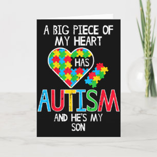 Big Piece Of My Heart Autism Son Awareness Mum Dad Card