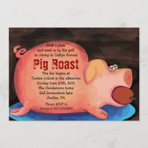 BIG PIGGY Pig Roast Bar-B-Que Party Invitation