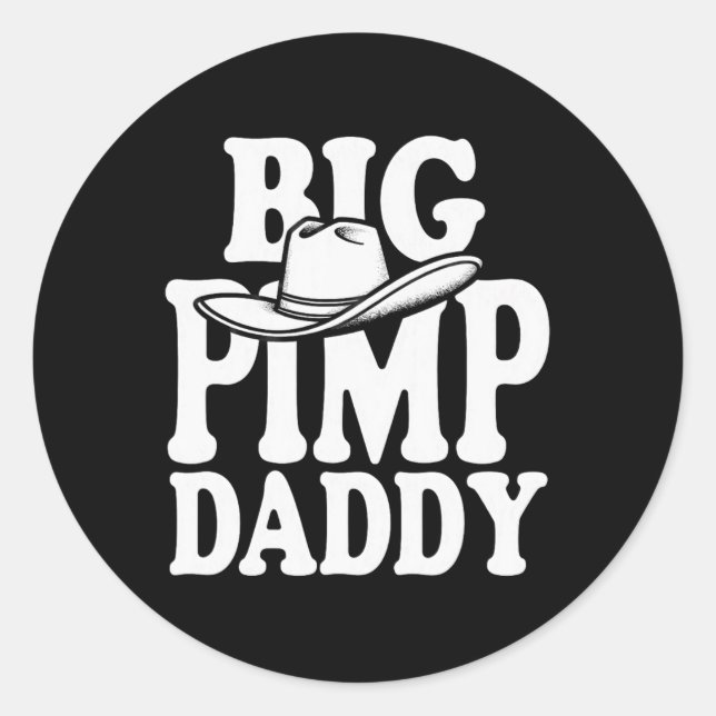 Big Pimp Daddy Halloween Costume  Classic Round Sticker (Front)