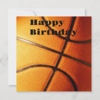 Big Pimply Orange Basketball, Flat Birthday Card