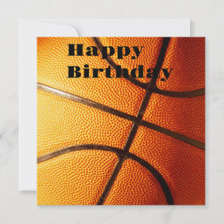 Big Pimply Orange Basketball, Flat Birthday Card
