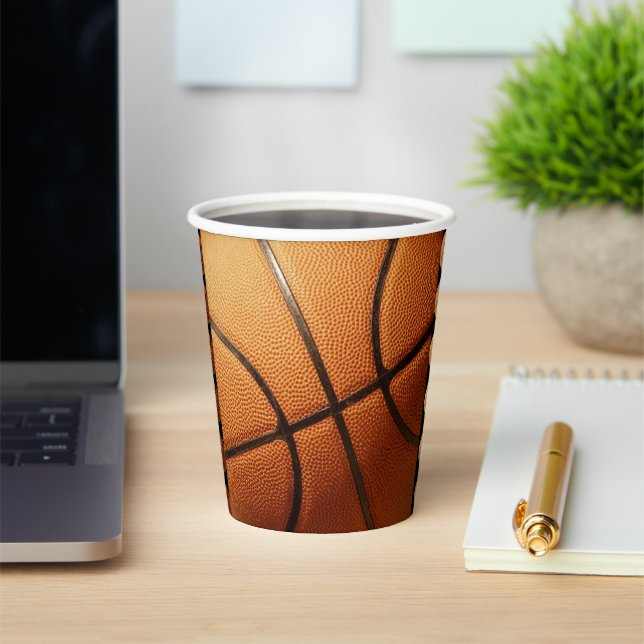Big Pimply Orange Basketball, Paper Party Cups (Insitu)