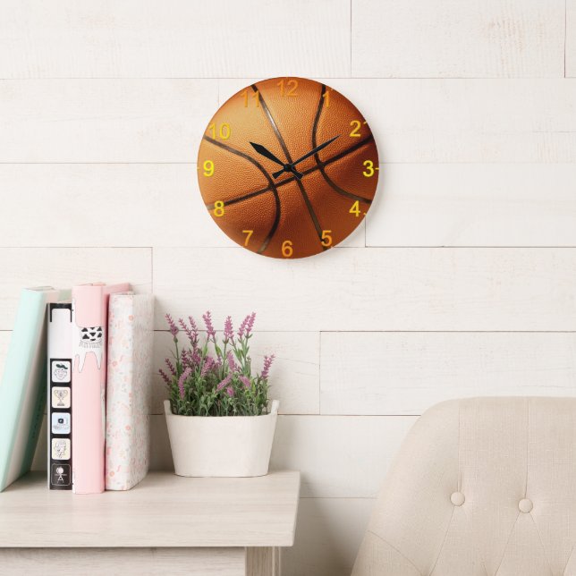 Big Pimply Orange Basketball, Wall Clock (Reading Room)