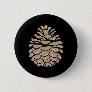 Big Pine Cone Tree Pinecone Forest Camping Nature 6 Cm Round Badge