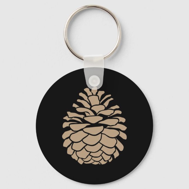 Big Pine Cone Tree Pinecone Forest Camping Nature  Key Ring (Front)