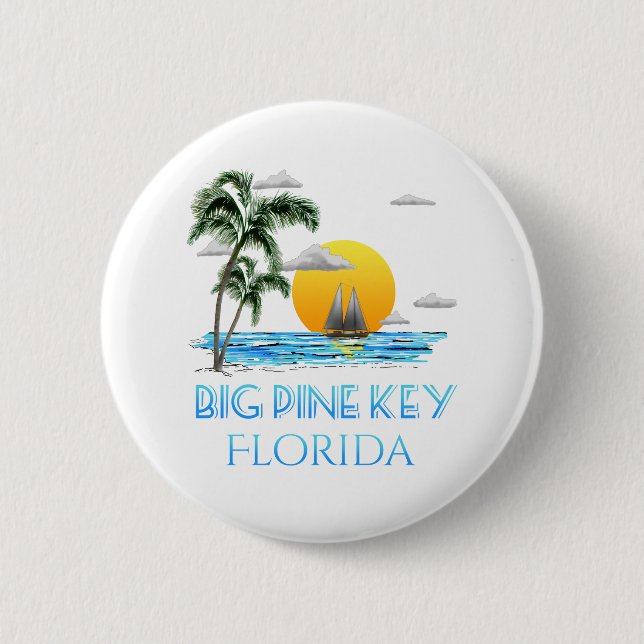 Big Pine Key Florida Keys Sailing 6 Cm Round Badge (Front)