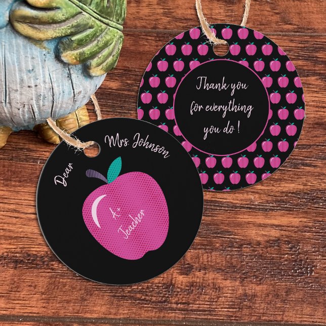 Big Pink Apple Teacher Gift Tags (Creator Uploaded)