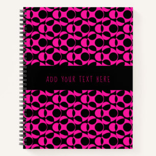 Big Pink Black Polka Dot Abstract Pattern Notebook