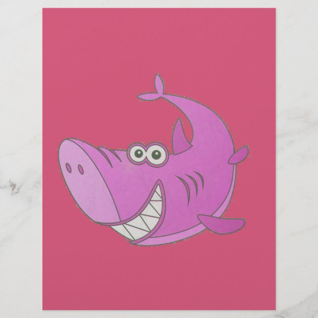 Big Pink Cartoon Shark (Front)