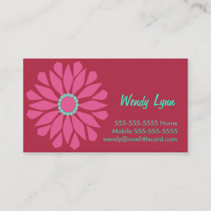 Big Pink Flower Business Card