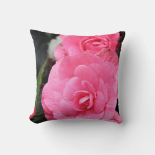 Big pink flowers in spring day poster cushion