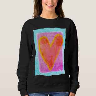 Big Pink Heart Abstract Art to Wear Sweatshirt