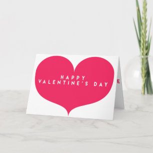 Big Pink Heart Happy Valentine's Day Greeting Card