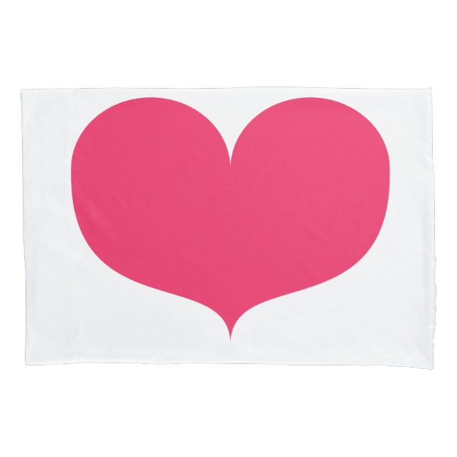 Big Pink Heart Single Pillowcase (Front)