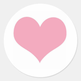 Big Pink Love Heart Classic Round Sticker