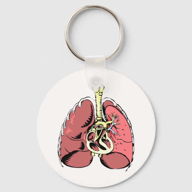 Big Pink Lungs Key Ring (Front)