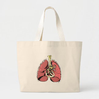 Big Pink Lungs Large Tote Bag