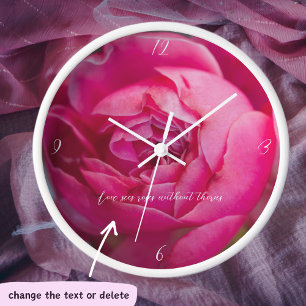 Big pink rose clock