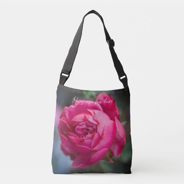Big pink rose crossbody bag (Front)