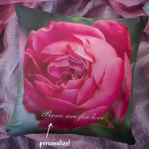 Big pink rose cushion