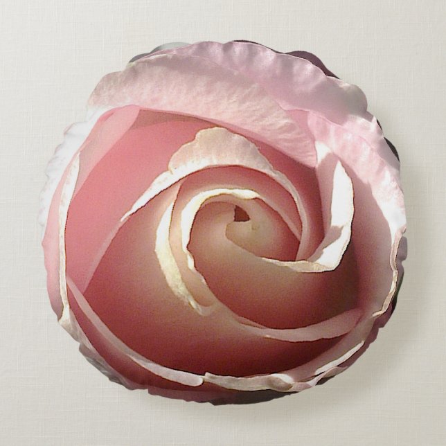 Big pink rose round cushion (Front)