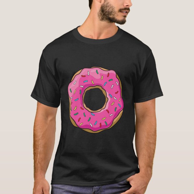 Big Pink Sprinkle Doughnut Hoodie Doughnut T-Shirt (Front)
