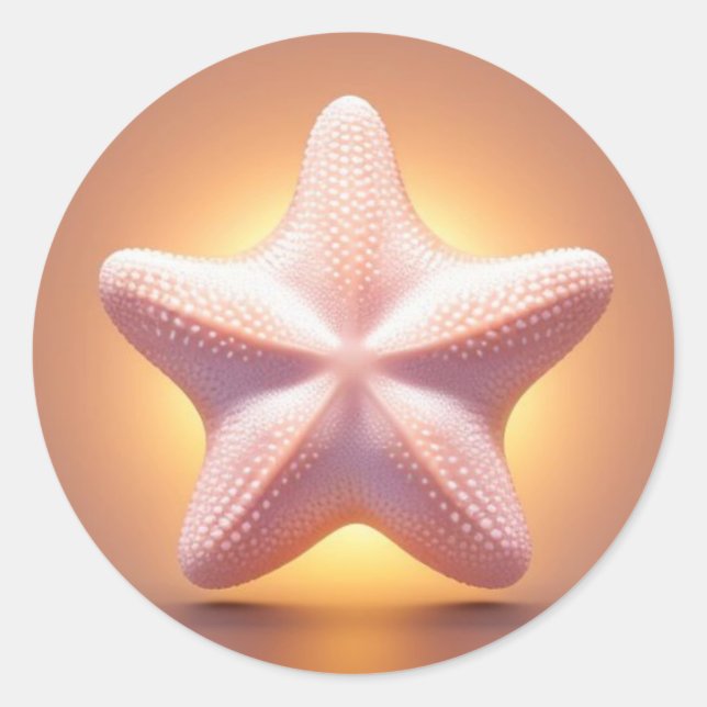Big Pink Starfish Classic Round Sticker (Front)
