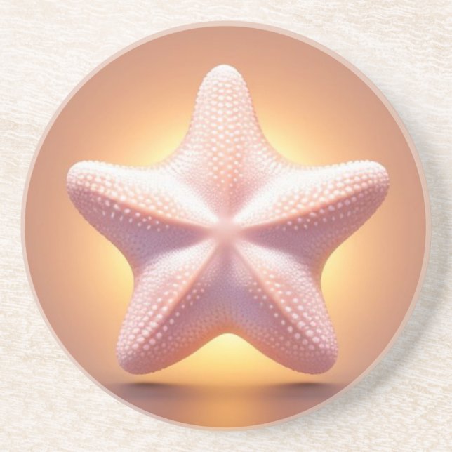 Big Pink Starfish Coaster (Front)