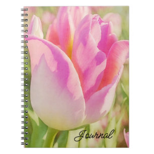 Big Pink Tulip Art Garden Journal Notebook