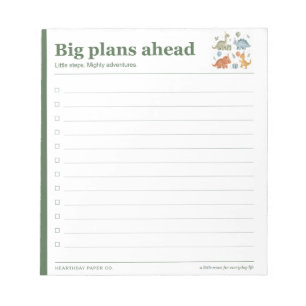 Big Plans Ahead Dinosaur Kids Checklist Notepad