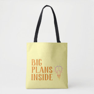 Big Plans Rainbow Ideas Yellow Tote Bag