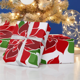 Big Poinsettia Christmas wrapping paper