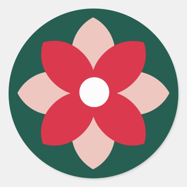 Big Poinsettia Holiday Sticker (Front)